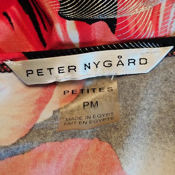 Peter Nygard Women's Dress Top Amaryllis Floral Lightweight Airy PM - Picture 5 of 7